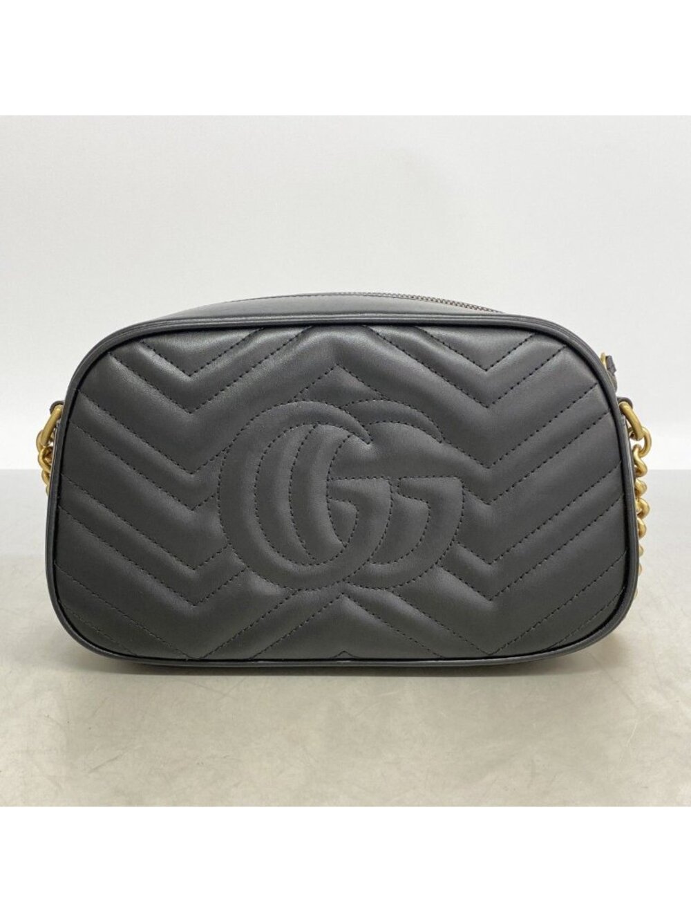 Gucci Shoulder Bag GG Marmont Leather Black Gold - Picture 7 of 7